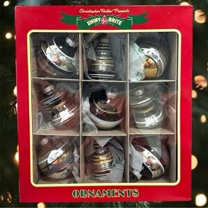 NEW RADKO SHINY BRITE Silver and Gold Glass Christmas Ornaments - 9